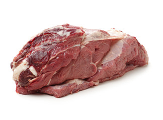 Fresh raw beef isolated on white background. Nobody, beautiful.