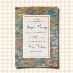 elegant wedding invitation with hand painting watercolor