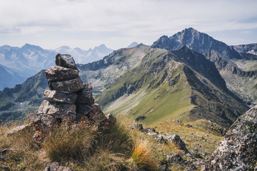 Fototapeta na wymiar scenic mountain range in summer season