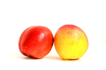 fresh peach on a white background
