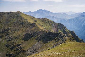 scenic mountain range in summer season
