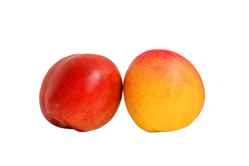 fresh peach on a white background