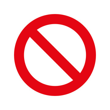 Prohibition sign. No Sign on white background