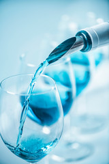 Blue Wine Pouring