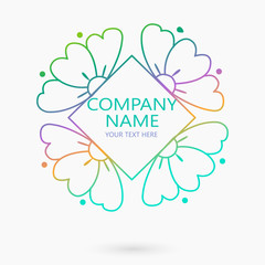 Vector Logo Design Templates With Flowers And Lines For Holistic Medicine Centers, Yoga, Natural And Organic Food Products And Packaging - Circles Made With Flowers.
