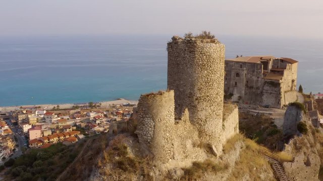 Castello Carafa di Roccella Ionica, vista Aerea con drone.