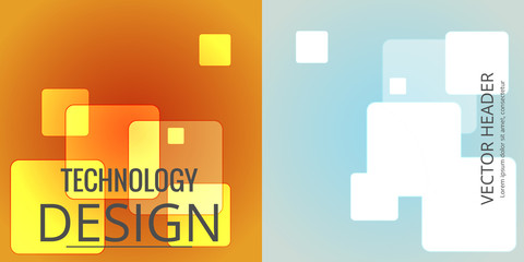Set of abstract technology web banner.