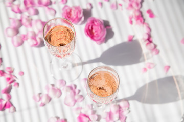 two glasses of champagne