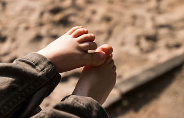 small cute children feet