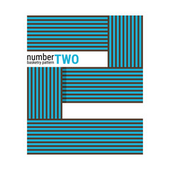 2 - Unique number shape design with Basketry pattern