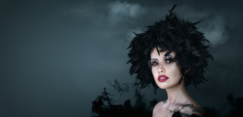 Fashion portrait of sexy young woman