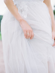 Fototapeta na wymiar Stylish and beautiful bride dress