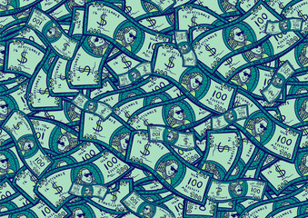 seamless pattern with dollars banknotes
