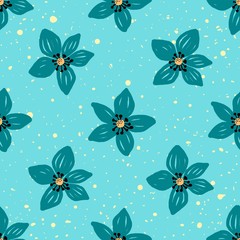 Seamless pattern with abstract  flowers. Abstract  repeating illustration, decorative ornamental stylized endless  flowers. Great for fabric, print, packaging.