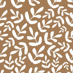 Autumn leaves seamless pattern. Decorative illustration, good for printing.   Colorful wallpaper vector. Great for label, print, packaging, fabric.