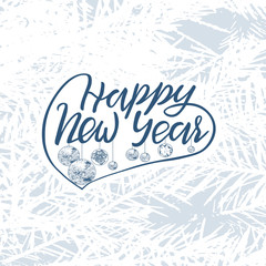 Happy New Year brush lettering. Can be used for holidays festive design. Vector illustration EPS 10