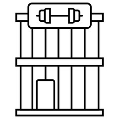 gym weight lifting club center vector icon