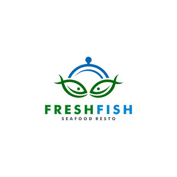 Fish logo design, Restaurant symbol vector illustration