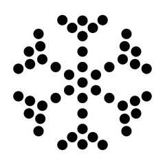 Simple black dotted snowflake. Vector icon. Christmas and winter theme