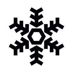 Snowflake icon. Christmas and winter theme. Simple flat black illustration on white background