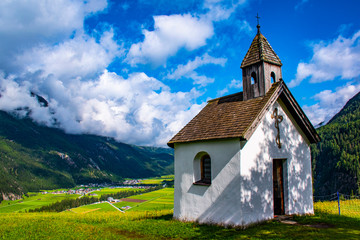 Fototapeta na wymiar small alpine church two