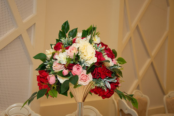 Composition with bouquet of flowers