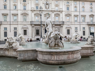 Fototapeta na wymiar Piazza Navona, fountain of Moro