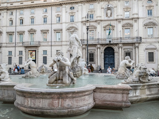 Fototapeta na wymiar Piazza Navona, fountain of Moro