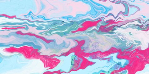 Acrylic background, abstract pattern, art, pink and blue paint, marble effect