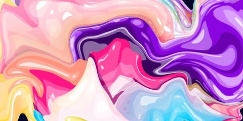 Abstract background, acrylic paint, marble texture, colorful pattern