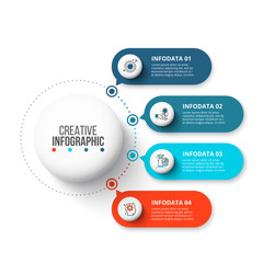 Creative concept for infographic. Business data visualization. Abstract elements diagram with 4 steps, options, parts or processes. Vector business template for presentation.