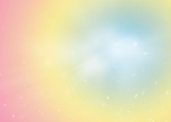 Pastel color sparkle rays with bokeh abstract elegant background. Dust sparks background.