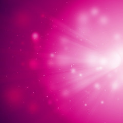 Obraz premium Pink sparkle rays with bokeh abstract elegant background. Dust sparks background.