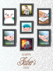 easy to edit vector illustration of Happy Father's Day background showing bonding and relationship between kid and father