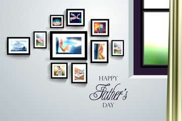easy to edit vector illustration of Happy Father's Day background showing bonding and relationship between kid and father