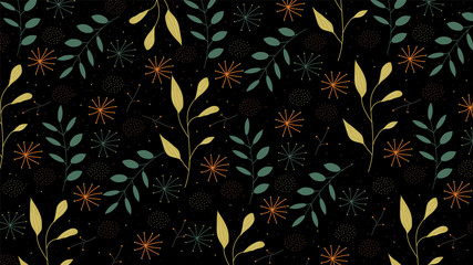 Colorful floral leaves pattern background