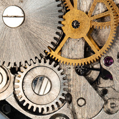 clockwork old mechanical watch, high resolution and detail