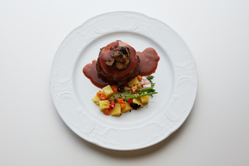 beef fillet with wine sauce delicious Italian cuisine delicatessen