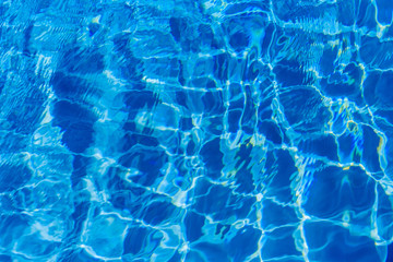 Blue ripped water in swimming pool