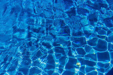 Blue ripped water in swimming pool