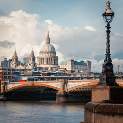 Blackfriars Bridge and Saint Paul Cathedral in London