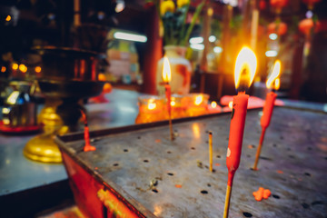 candles in the chinese temples