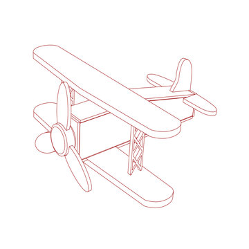 recommend clip art: line art of a airplane with color