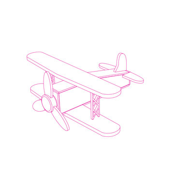 recommend clip art: line art of a airplane with color