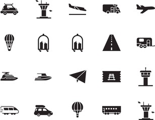 holiday vector icon set such as: outdoor, front, motorhome, subway, motion, airline, pass, access, rv, carriage, avenue, template, delivery, start, circle, metal, race, bullet, art, modern, view