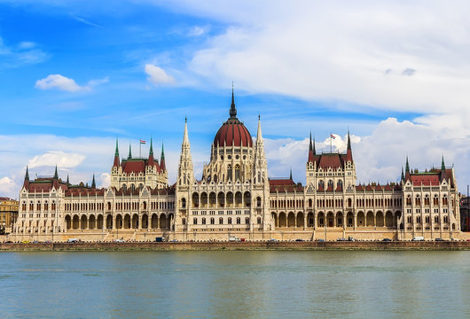 Hungarian Parliament on the Danube in Budapest