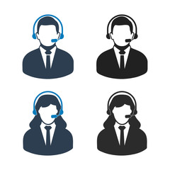 Fototapeta premium Customer Help Icon set. Flat style vector EPS.