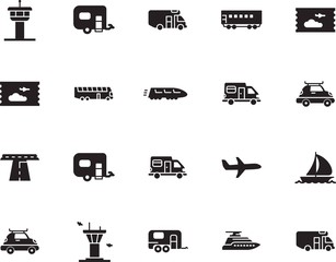 holiday vector icon set such as: high, asphalt, vessel, outline, arrival, avenue, track, wave, bus, ship, abstract, street, drive, metro, regatta, stop, coach, locomotive, map, fast, carriage, front