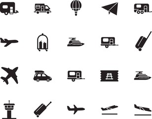 holiday vector icon set such as: industry, off, action, access, toy, origami, train, ticket, tower, control, mail, landing, airways, sport, logo, pass, box, departures, basket, view, architecture