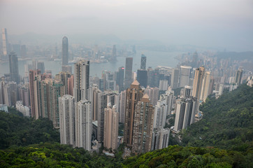 skyscrapers in Hong Kong, view